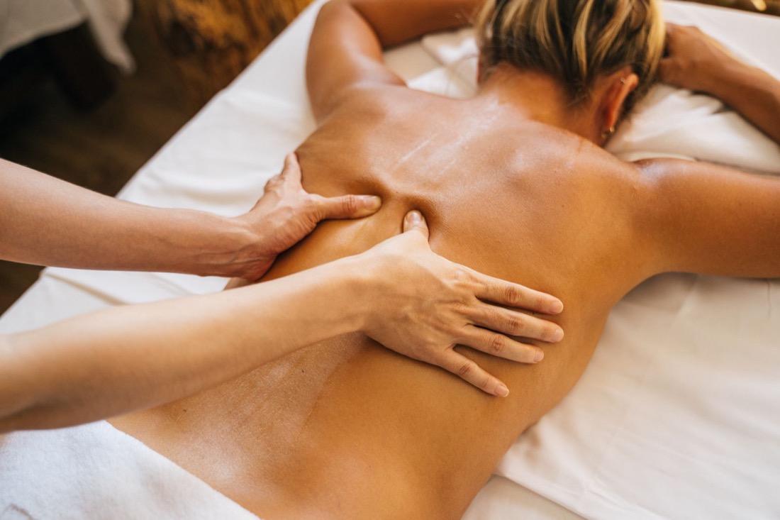 Firm pressure back massage
